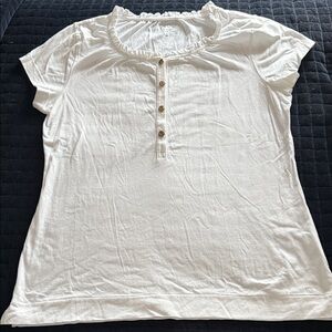 Vineyard Vines White Short Sleeve Ruffle Tee